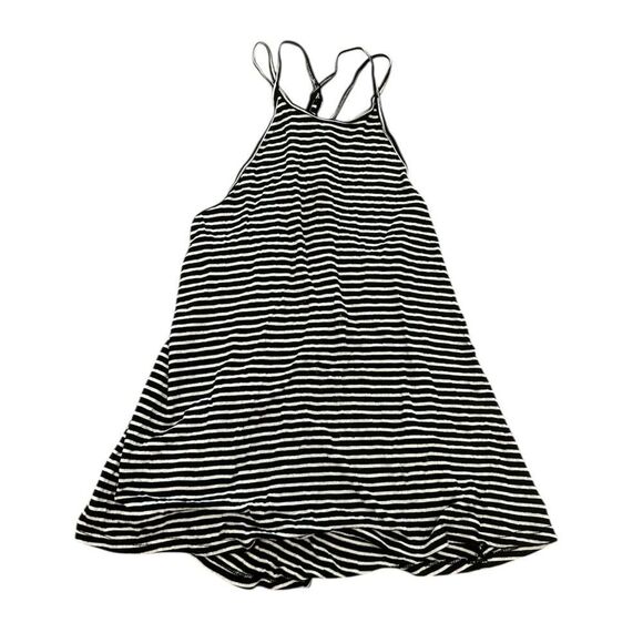Hollister Black and White Stripe High Neck Strappy Tank Top - Picture 1 of 4